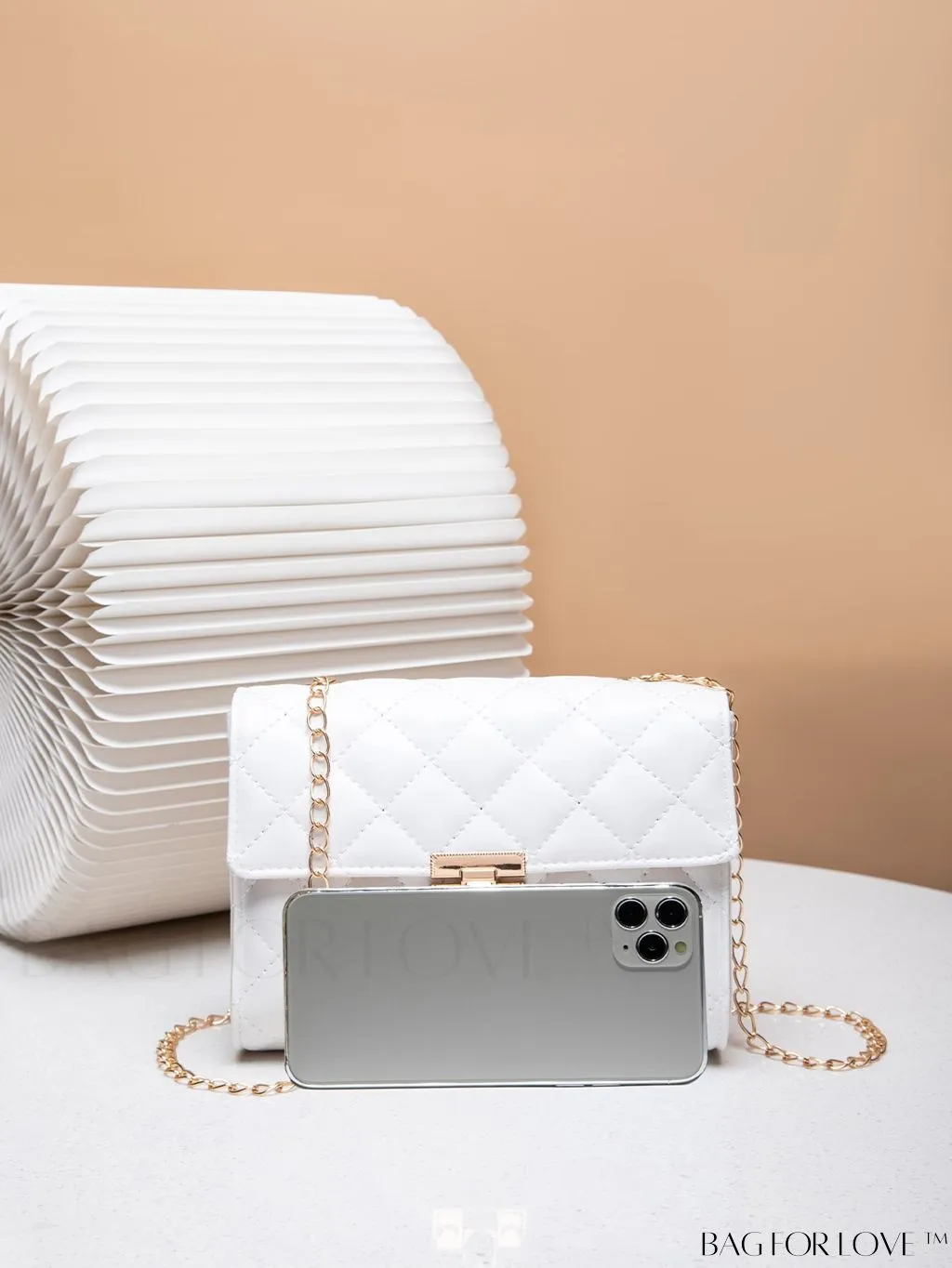 BagForLove - Compact PU Square Bag with Stitch Detail and Turn-lock Closure