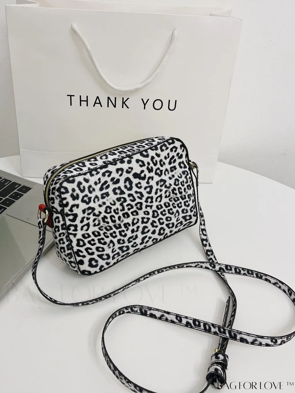 BagForLove - Leopard Print PU Square Bag with Zipper - Compact and Stylish
