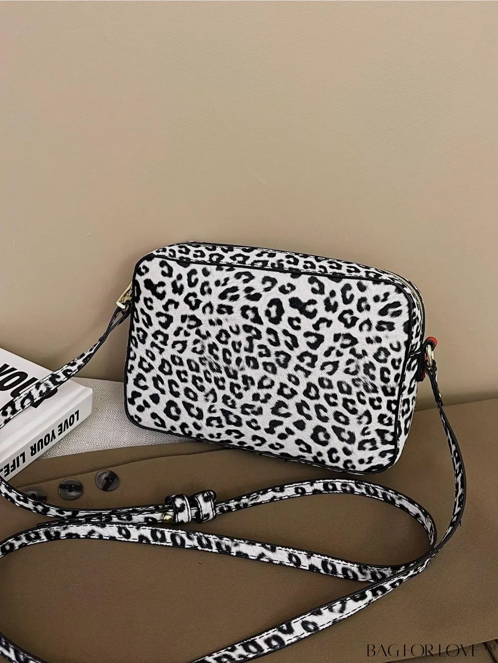 BagForLove - Leopard Print PU Square Bag with Zipper - Compact and Stylish