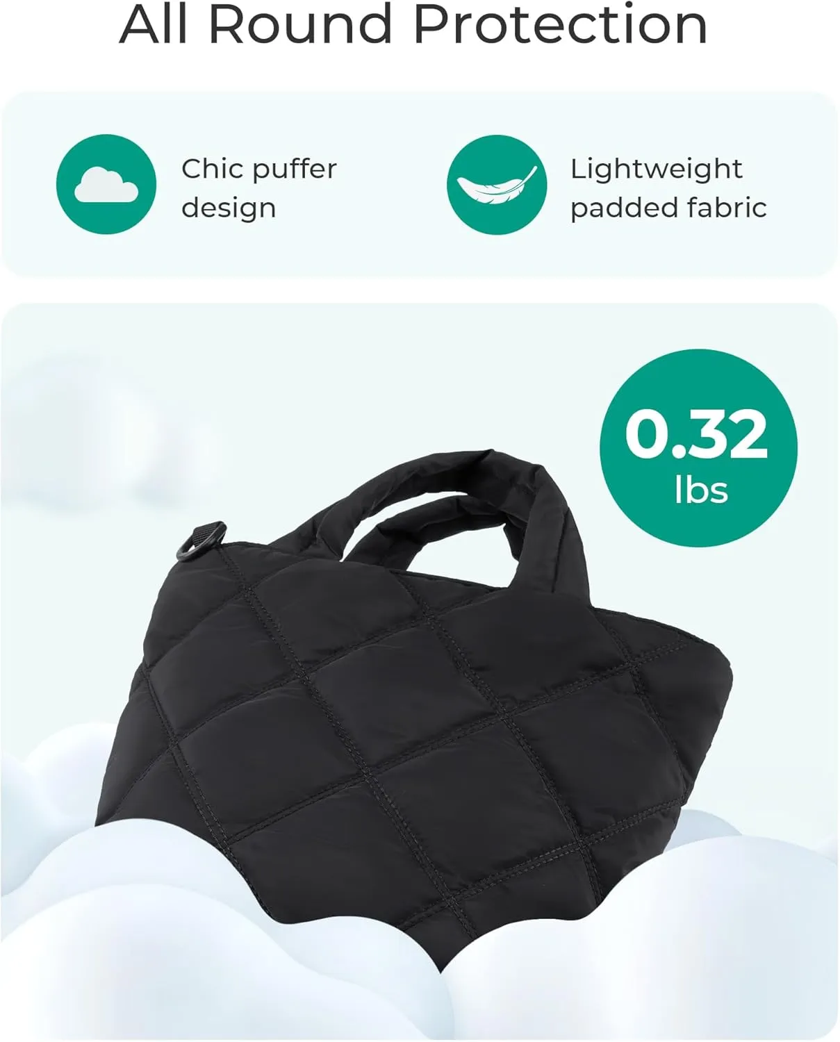 BAGSMART Crossbody Bags for Women, Quilted Grid Puffer Tote Handbag Shoulder Bag Small Purse