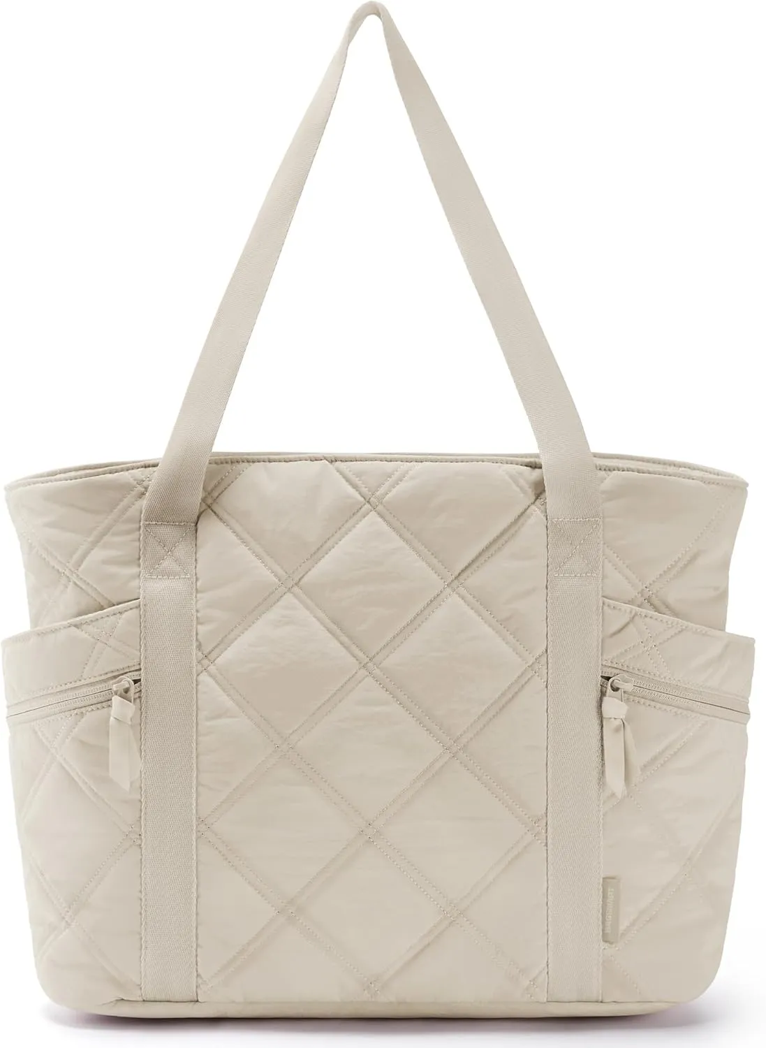 BAGSMART Tote Bag for Women, Puffer Work Tote with Zipper, Travel Essentials Quilted Nurse Travel Hospital Bag