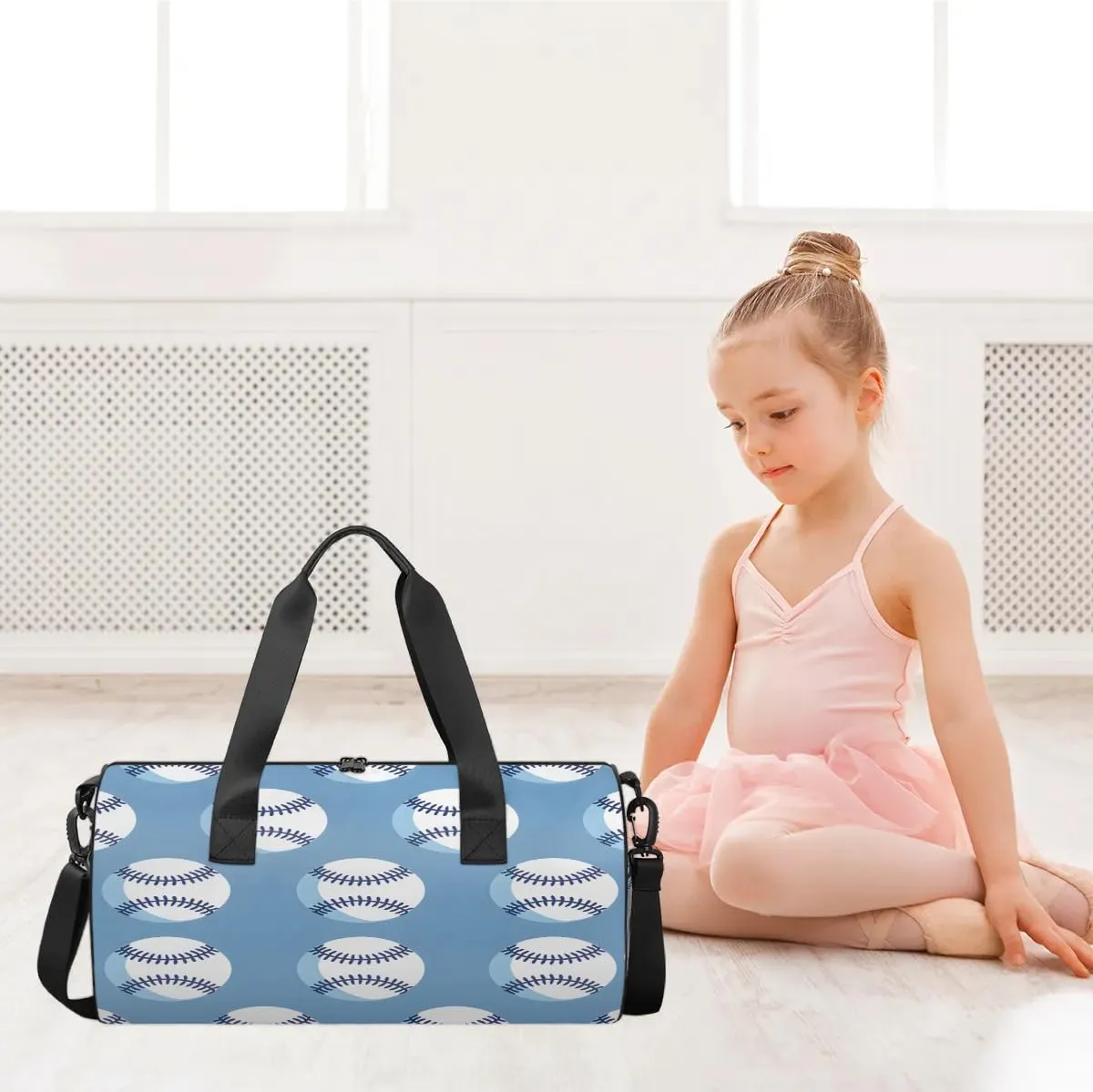Baseballs Print Gym Bag for Women Men Lightweight Weekender Travel Bag Stylish Duffle Bag for Gym Travel Overnight Carry On