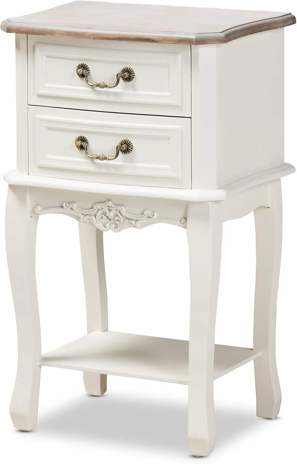 Baxton Studio Nightstands, White/Oak