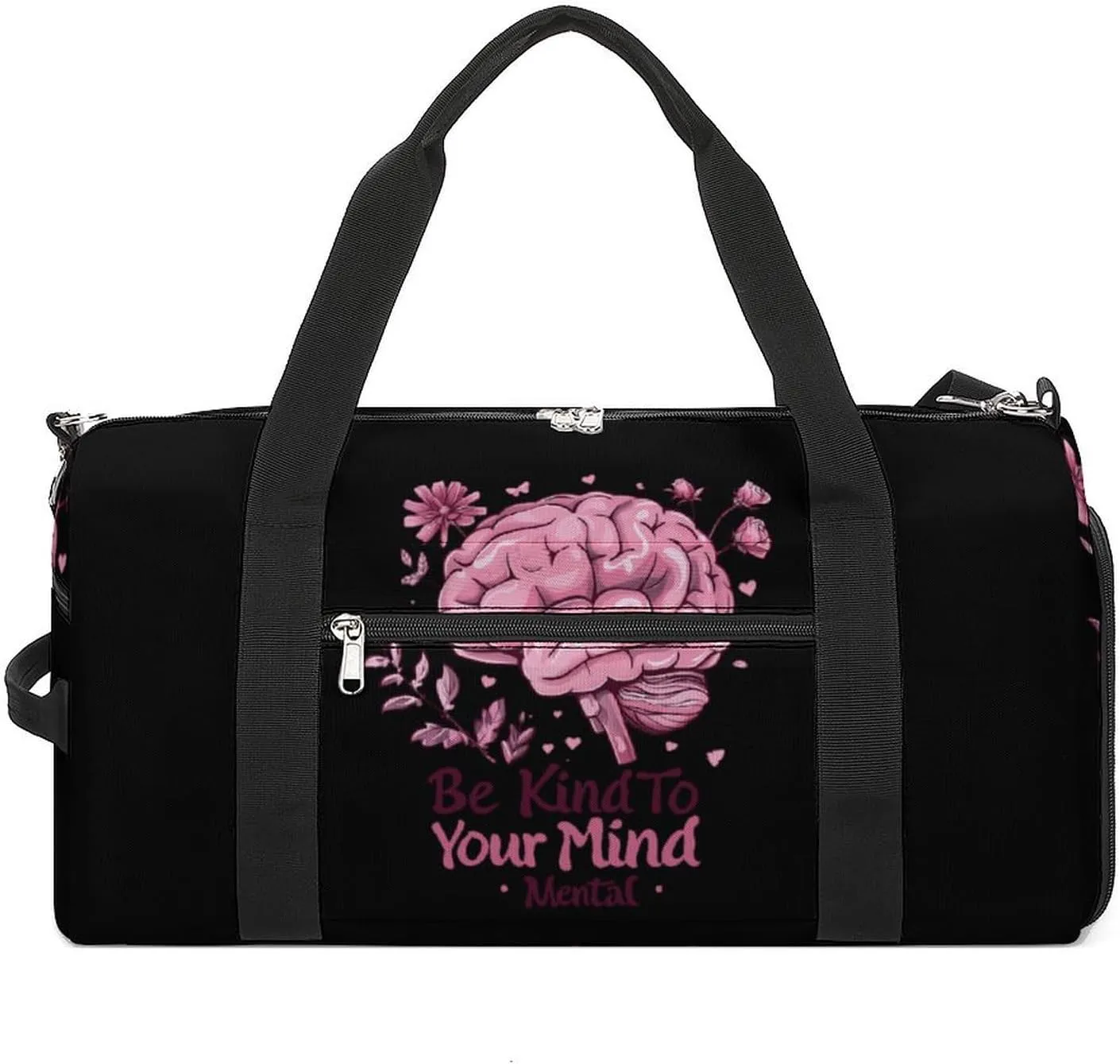Be Kind To Your Mind Mental Health Matters Awareness Gym Bag for Men Women Lightweight Duffel Bag Sports Workout Bag for Travel Yoga