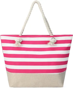 Beach Bags for Women Large Waterproof Tote Bag with Zipper Lightweight Canvas Reusable Grocery Shopping Shoulder Bag