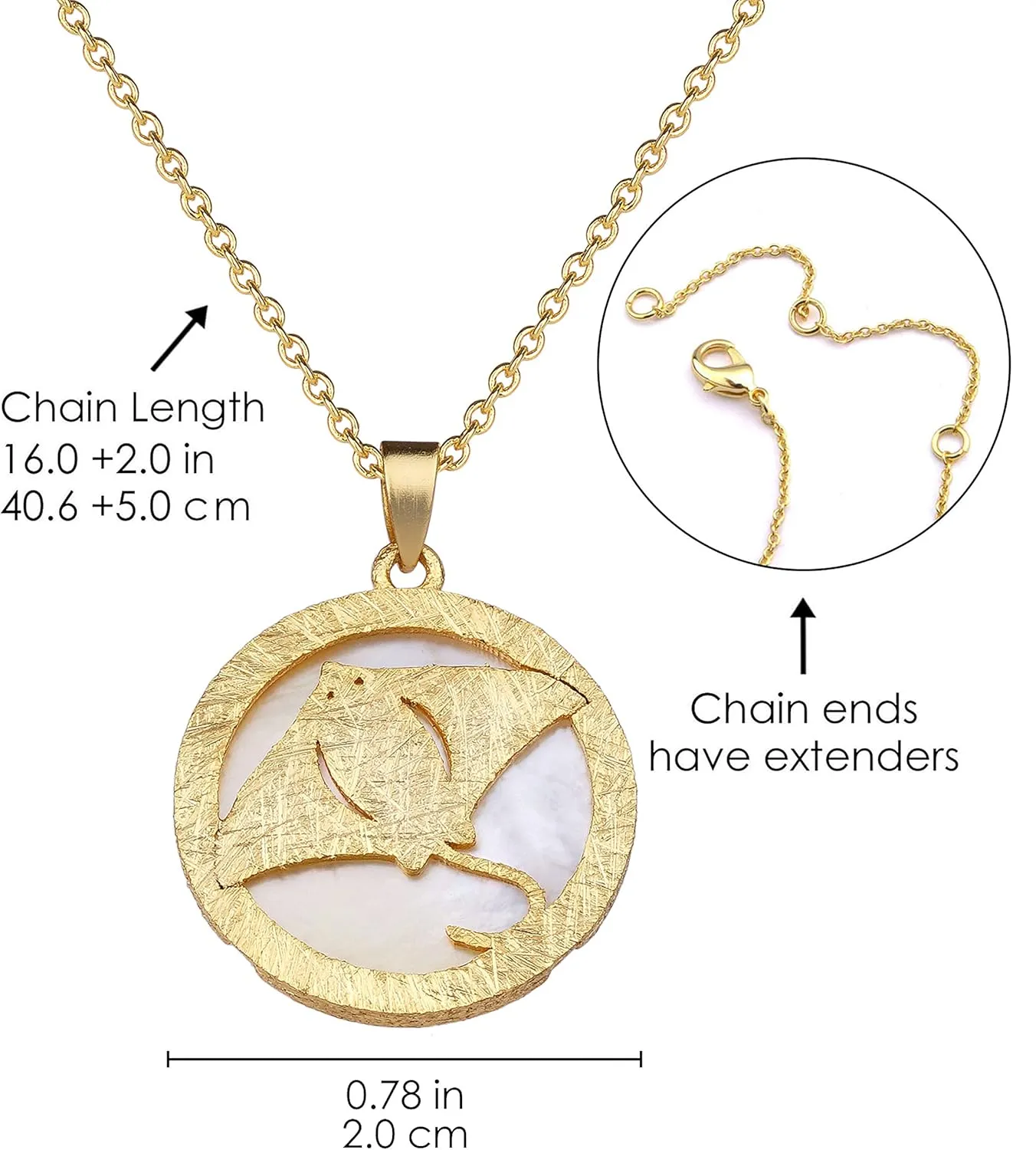 Beach Necklace for Women Dainty Gold Silver Plated Round Mother of Pearl Shell Pendant Cute Stingray Sea Turtle Starfish Necklace for Women Summer Beach Jewelry Gift
