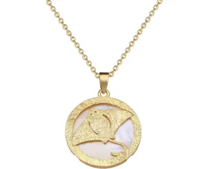 Beach Necklace for Women Dainty Gold Silver Plated Round Mother of Pearl Shell Pendant Cute Stingray Sea Turtle Starfish Necklace for Women Summer Beach Jewelry Gift