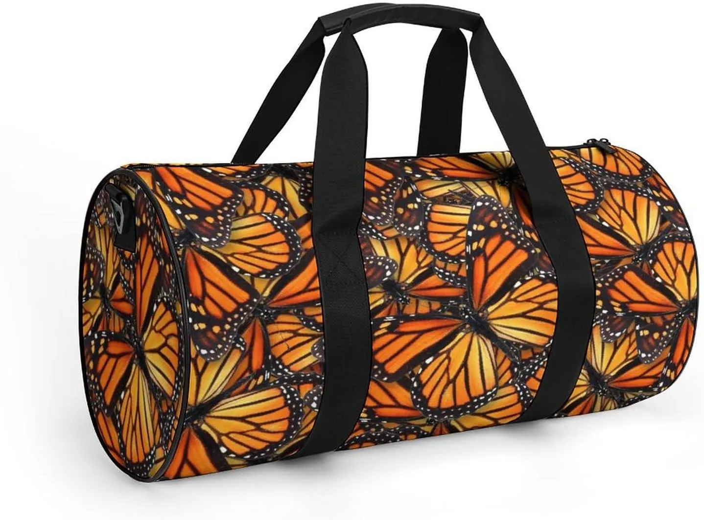 Beautiful Monarch Butterfly Large Capacity Cylindrical Fitness Bag, Hand-held Fitness Bag