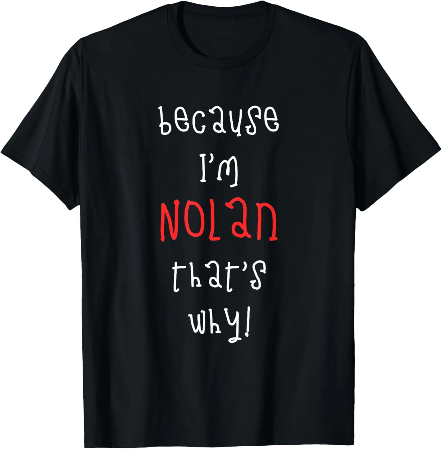 Because I'm Nolan that's why! Funny first name saying for T-Shirt