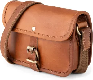 Berliner Bags Vintage Genuine Leather Shoulder Bag Malta, Crossbody Bag, Small Purse for Women - Brown