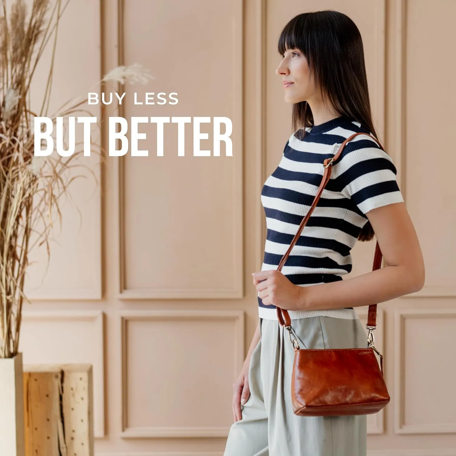 BERLINER BAGS Vintage Genuine Leather Shoulder Bag Marbella, Crossbody Purse for Women, Satchel Bag