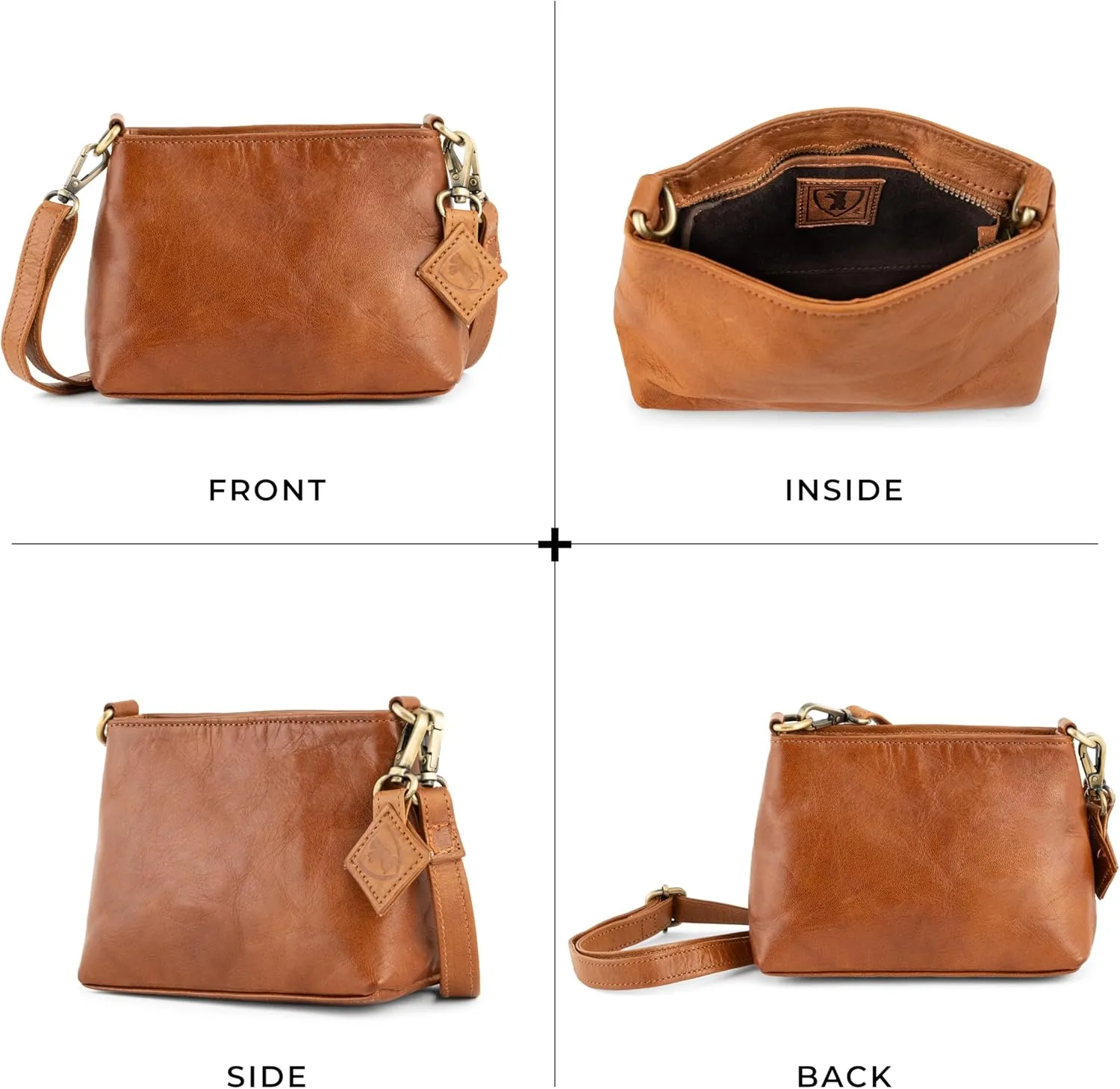 BERLINER BAGS Vintage Genuine Leather Shoulder Bag Marbella, Crossbody Purse for Women, Satchel Bag