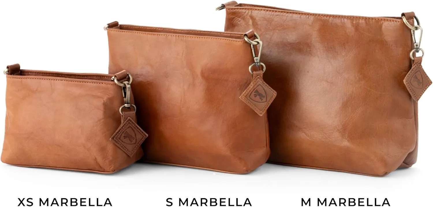 BERLINER BAGS Vintage Genuine Leather Shoulder Bag Marbella, Crossbody Purse for Women, Satchel Bag