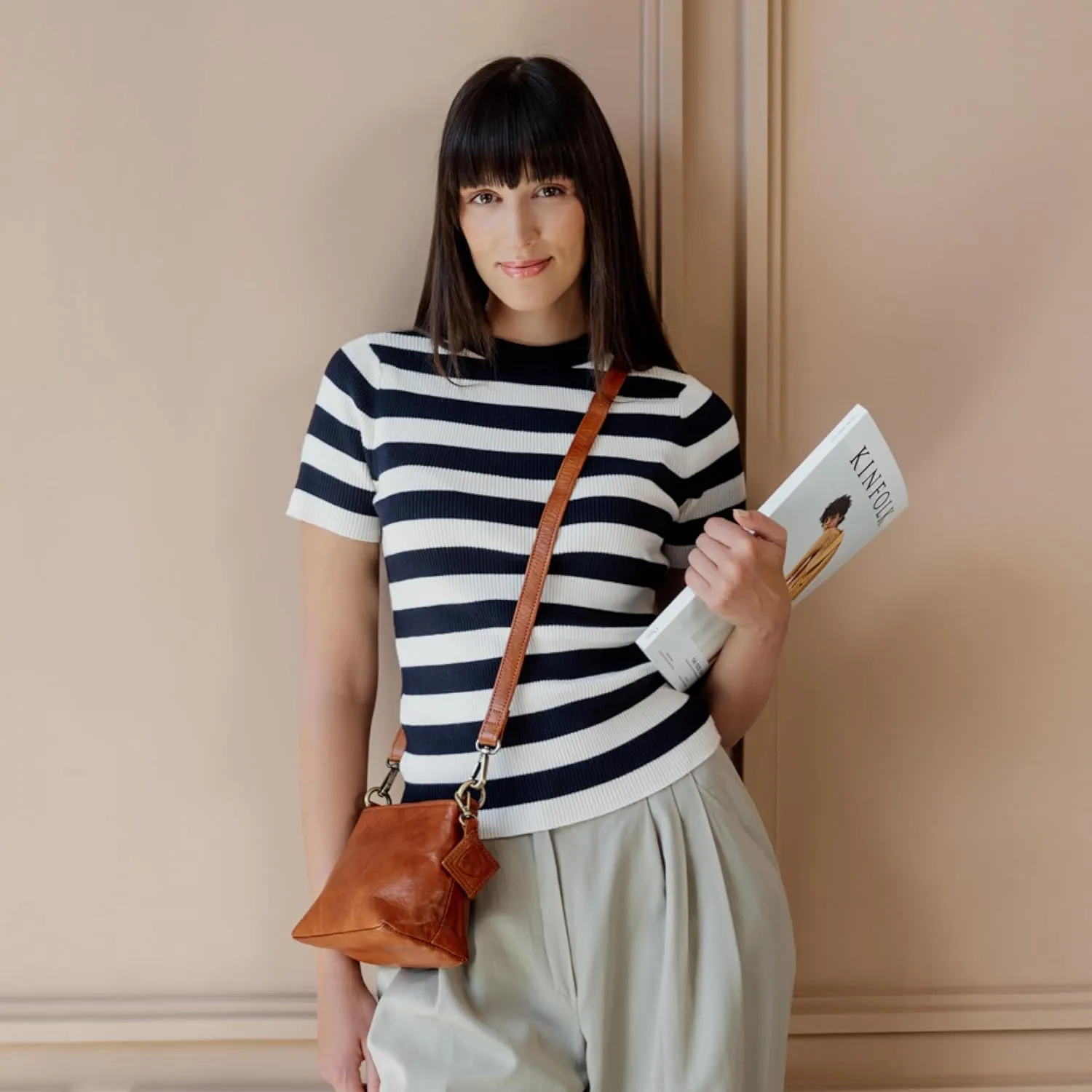 BERLINER BAGS Vintage Genuine Leather Shoulder Bag Marbella, Crossbody Purse for Women, Satchel Bag
