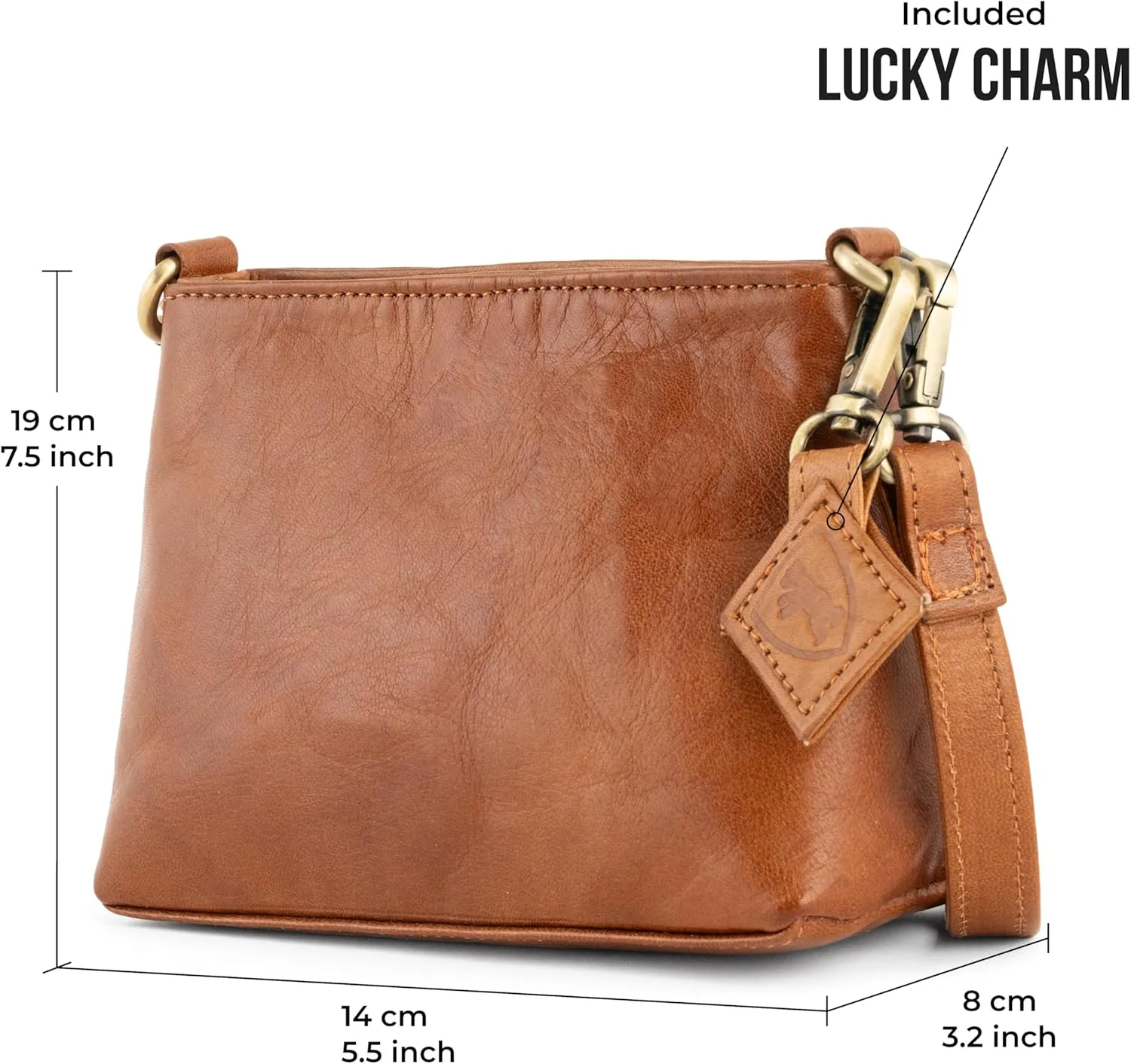 BERLINER BAGS Vintage Genuine Leather Shoulder Bag Marbella, Crossbody Purse for Women, Satchel Bag