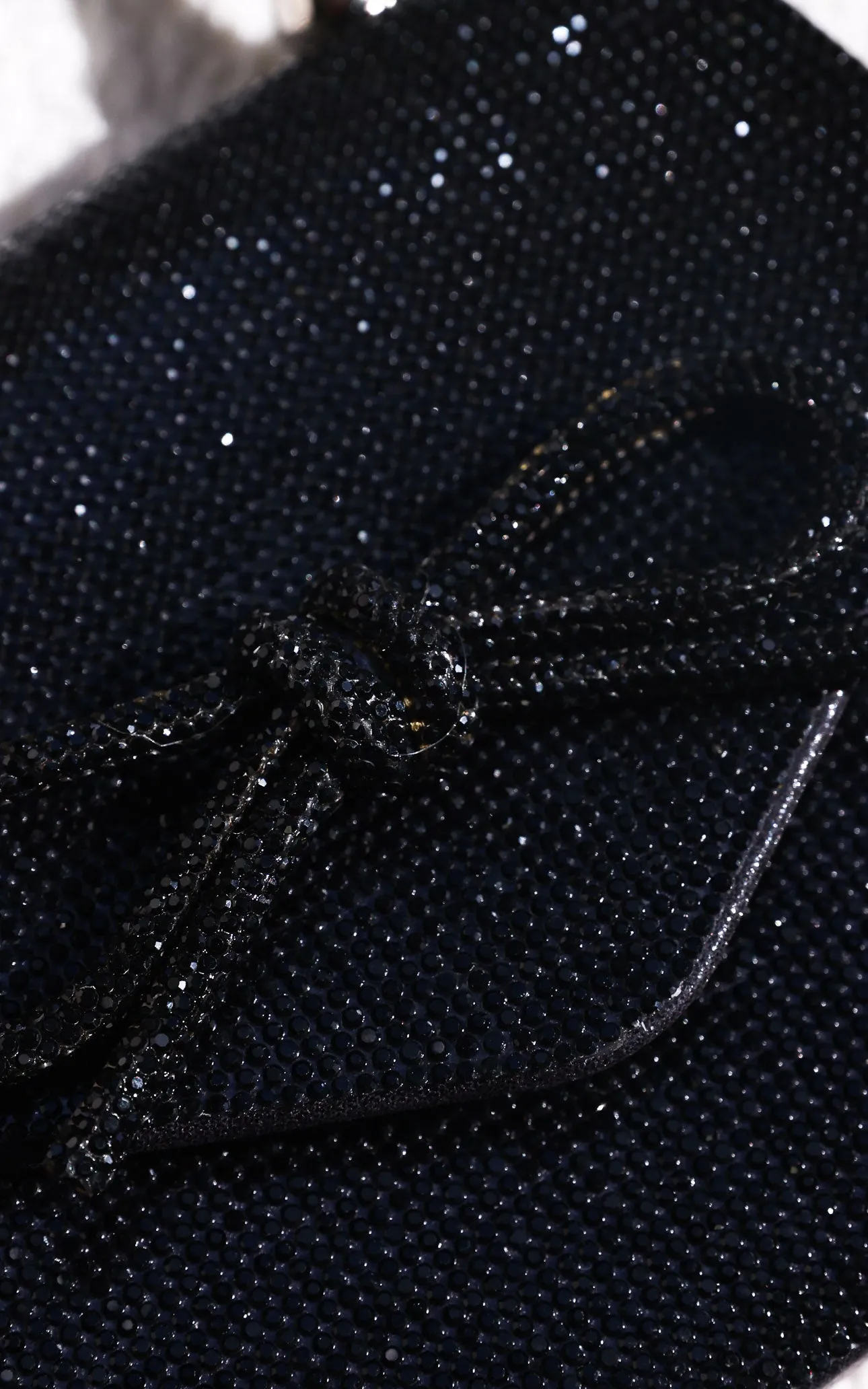 Betty Rhinestone Bag - Black Bow