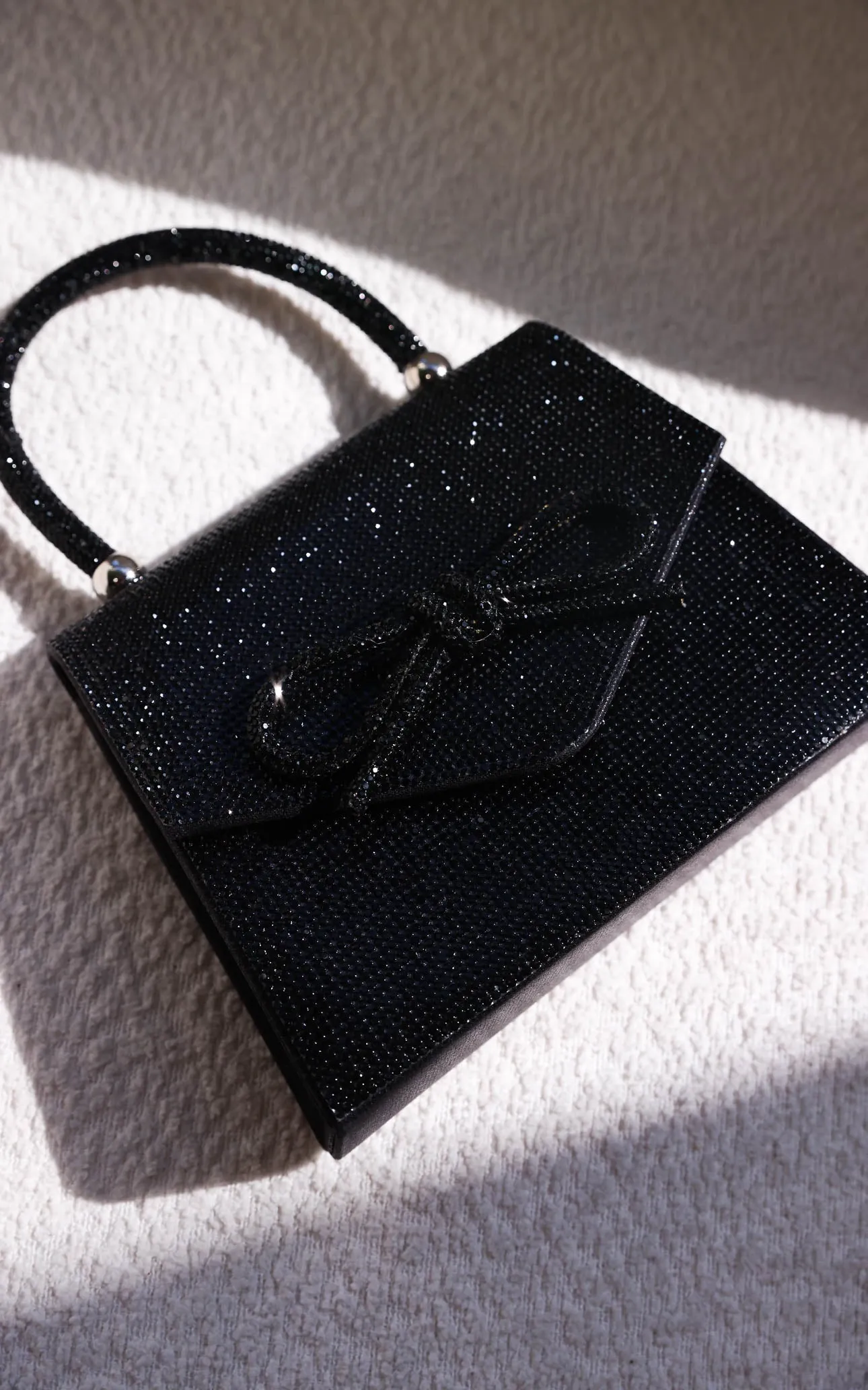 Betty Rhinestone Bag - Black Bow