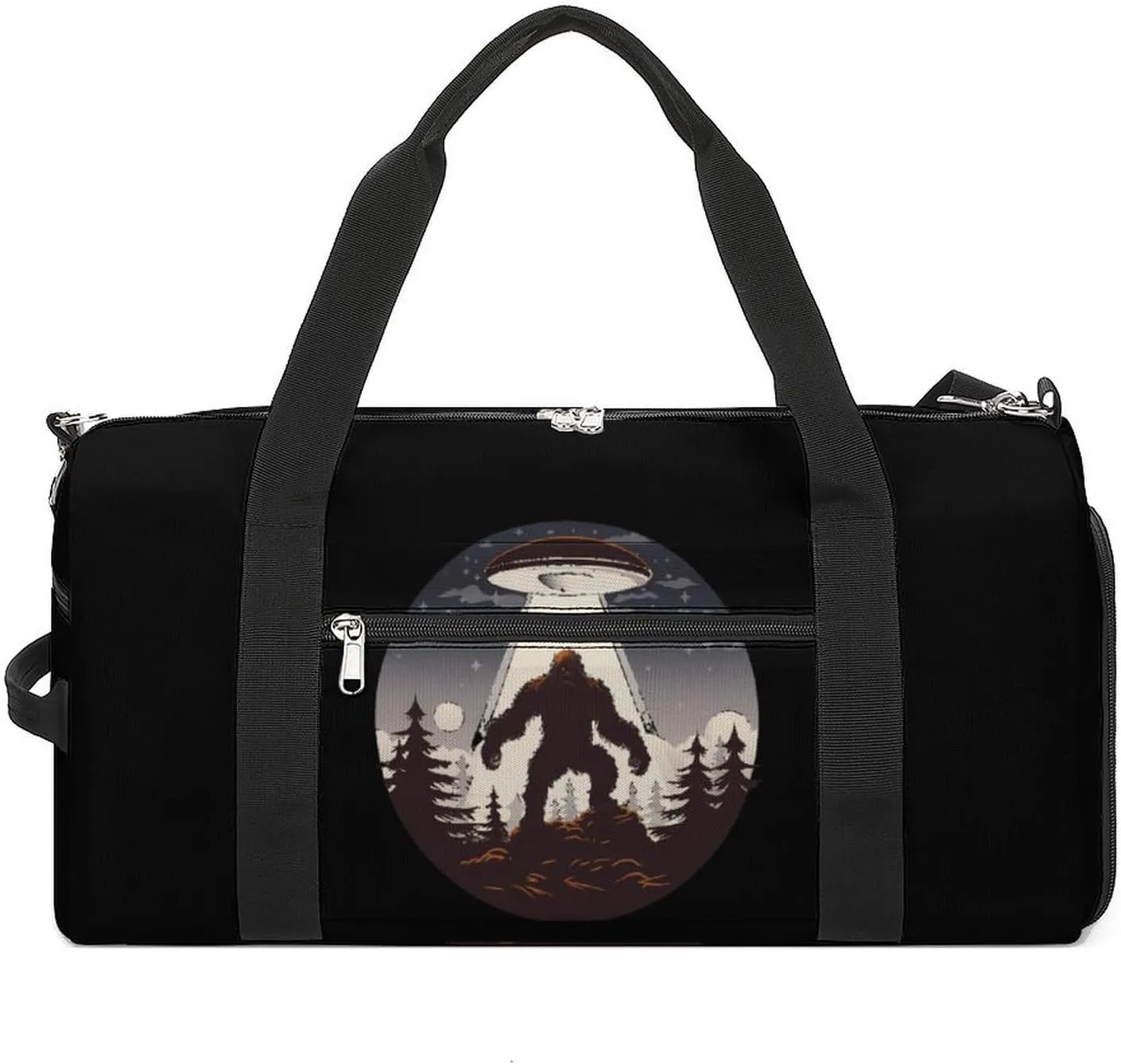 Bigfoot Alien Abduction Gym Bag for Men Women Lightweight Duffel Bag Sports Workout Bag for Travel Yoga