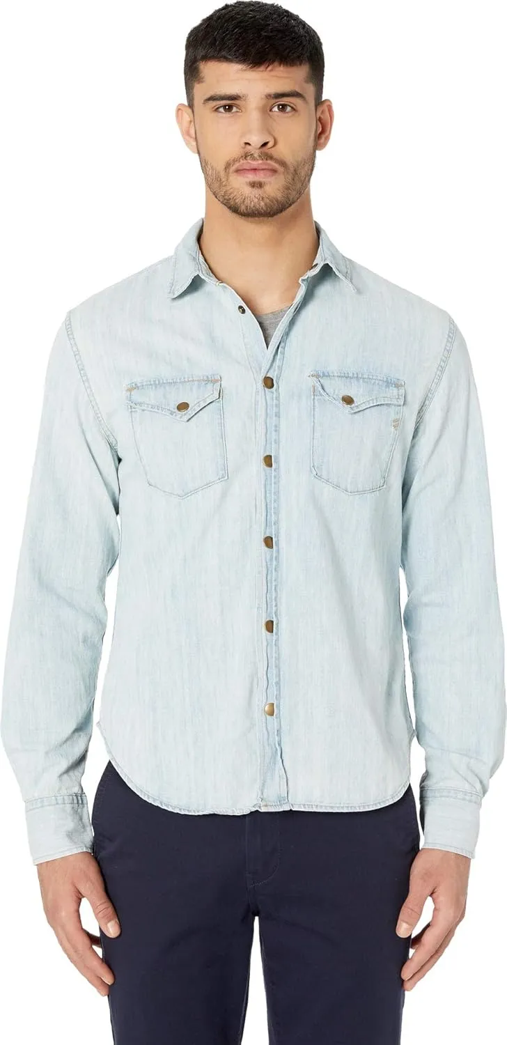 Billy Reid Men's Denim Brass Snap Work Shirt