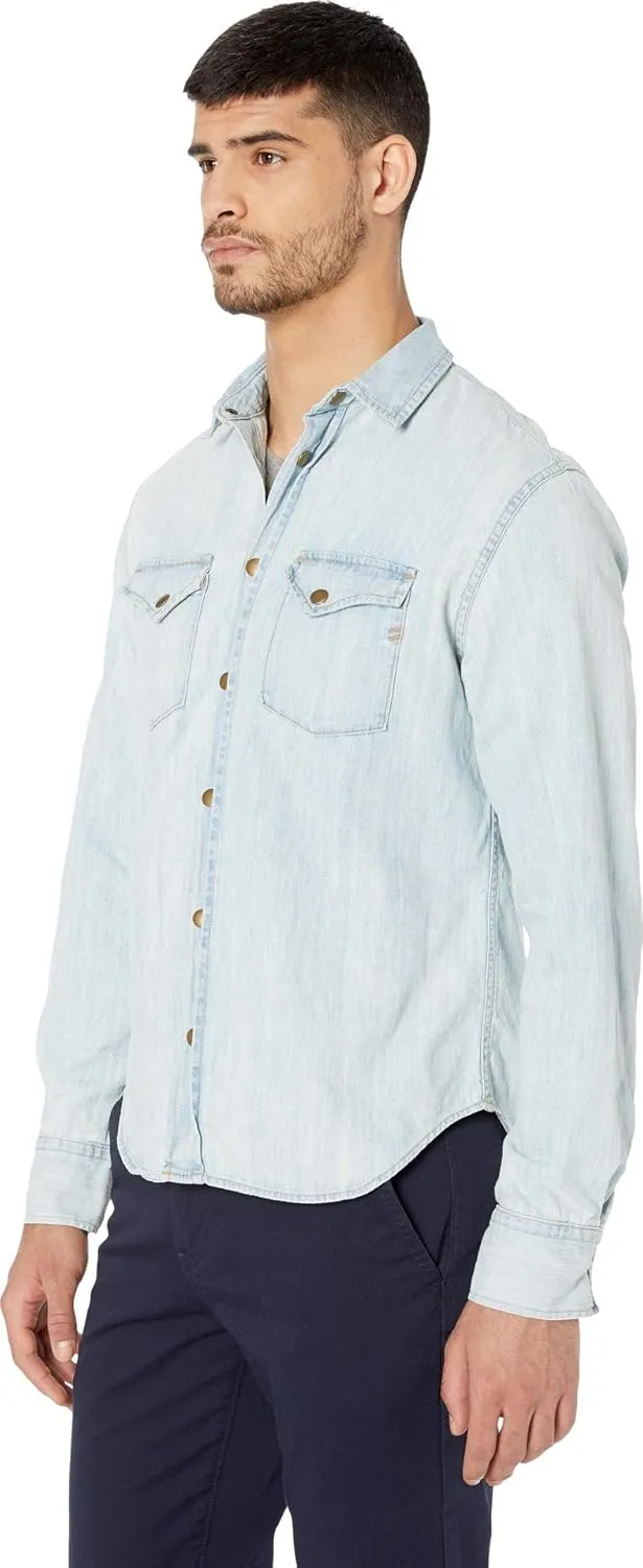 Billy Reid Men's Denim Brass Snap Work Shirt