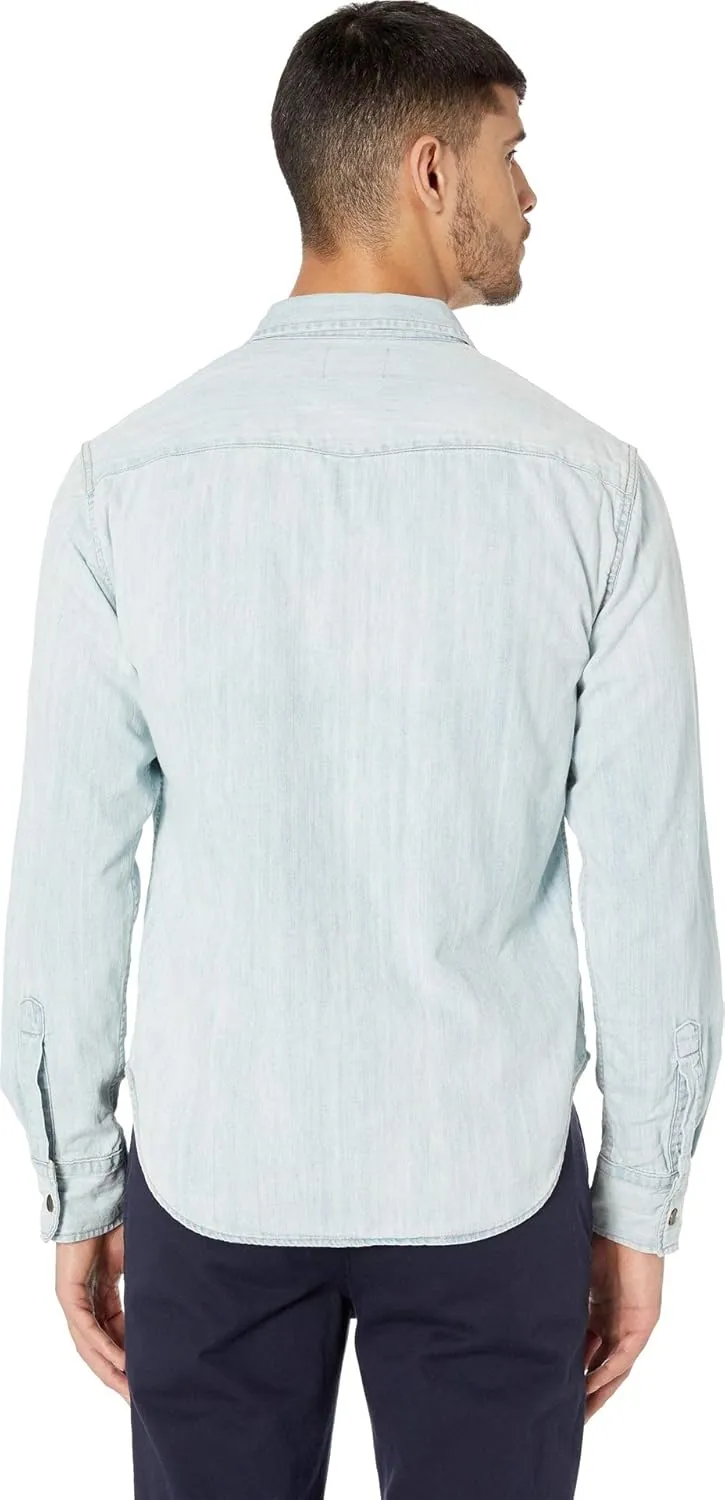 Billy Reid Men's Denim Brass Snap Work Shirt