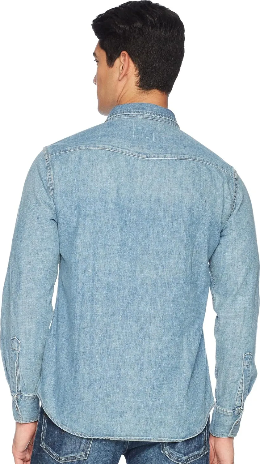 Billy Reid Men's Denim Brass Snap Work Shirt