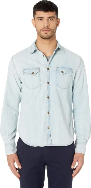 Billy Reid Men's Denim Brass Snap Work Shirt