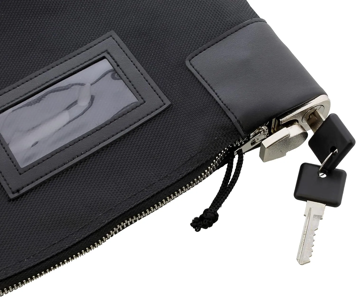 BISupply Locking Money Bag With Zipper - Bank Cash Pouch in Black