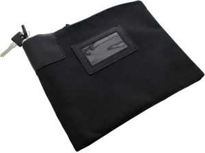BISupply Locking Money Bag With Zipper - Bank Cash Pouch in Black