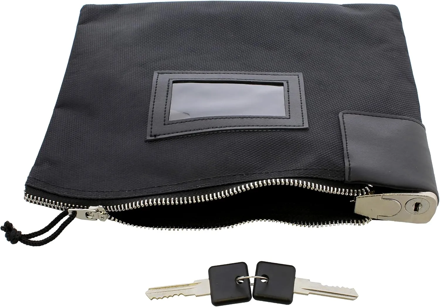 BISupply Locking Money Bag With Zipper - Bank Cash Pouch in Black
