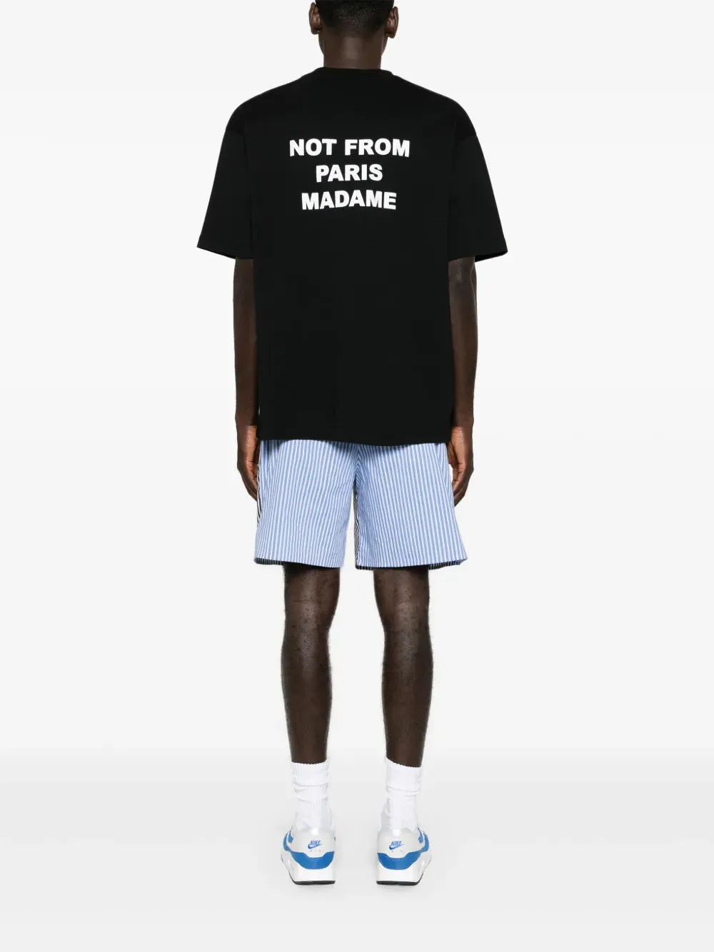 Black Cotton Slogan T-shirt