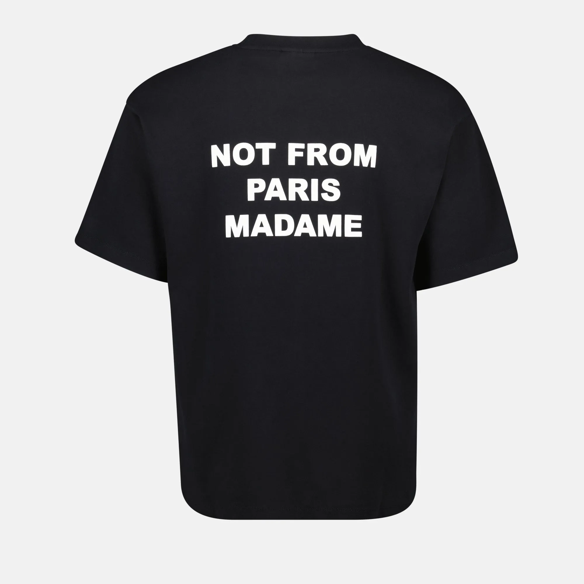 Black Cotton Slogan T-shirt