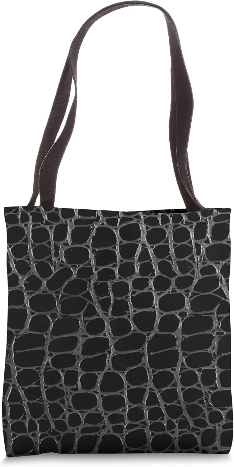 Black crocodile, alligator skin design Tote Bag
