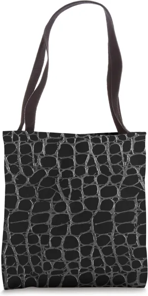 Black crocodile, alligator skin design Tote Bag
