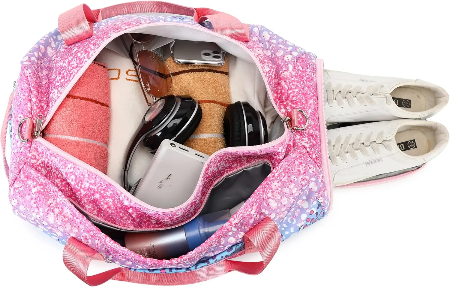 BLUBOON Duffle Bag Girls Kids Cute Gym Bag with Shoes Compartment & Wet Separation Waterproof Sports Overnight Travel Bag