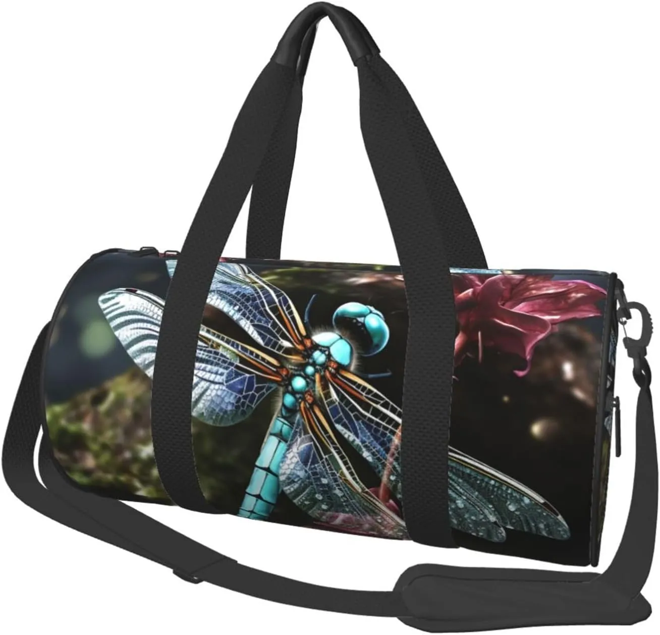 Blue Dragonfly Travel Bag for Women Men Gym Bag Large Duffle Bag Weekender Overnight Bag with Shoulder Strap