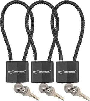 BOOMSTICK Cable Gun Lock – Keyed Alike, 9" Cable Length, 3-Pack Firearm Safety Locks