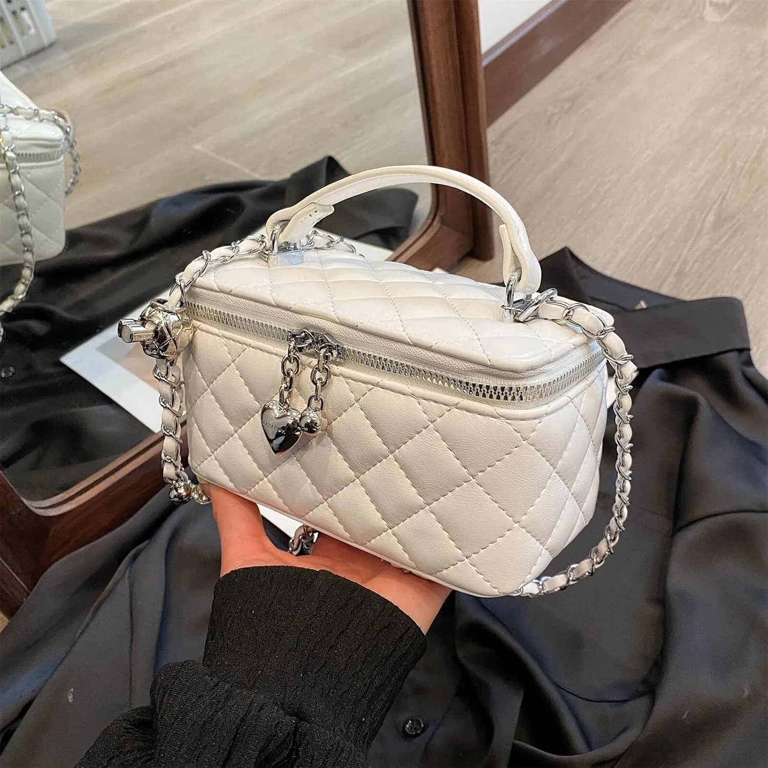 Box Square Handbag Purse for Women Chain Designer Crossbody Shoulder Bag Mini Top-Handle Pouch