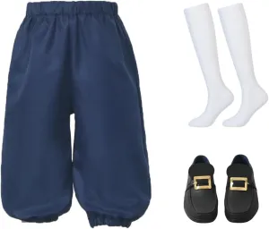 Boys Colonial Costume Set Knicker Pants Shoe Buckles White Socks Accessories for Colonial Style Boys Knicker Pants