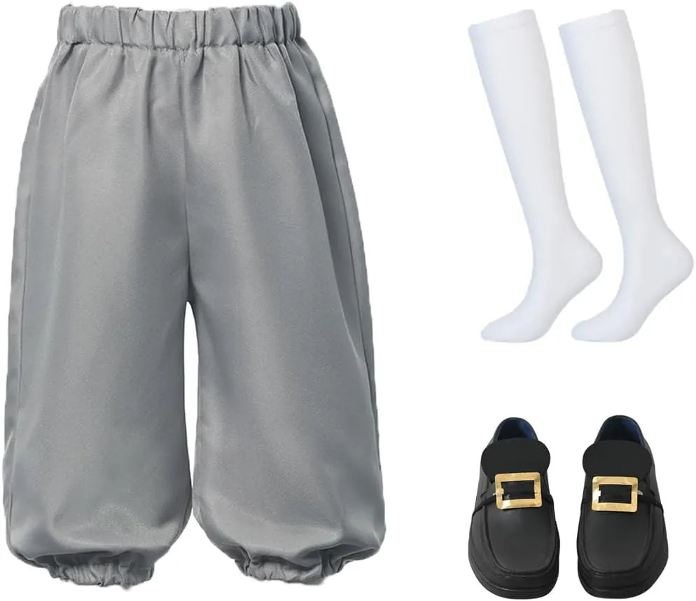 Boys Colonial Costume Set Knicker Pants Shoe Buckles White Socks Accessories for Colonial Style Boys Knicker Pants