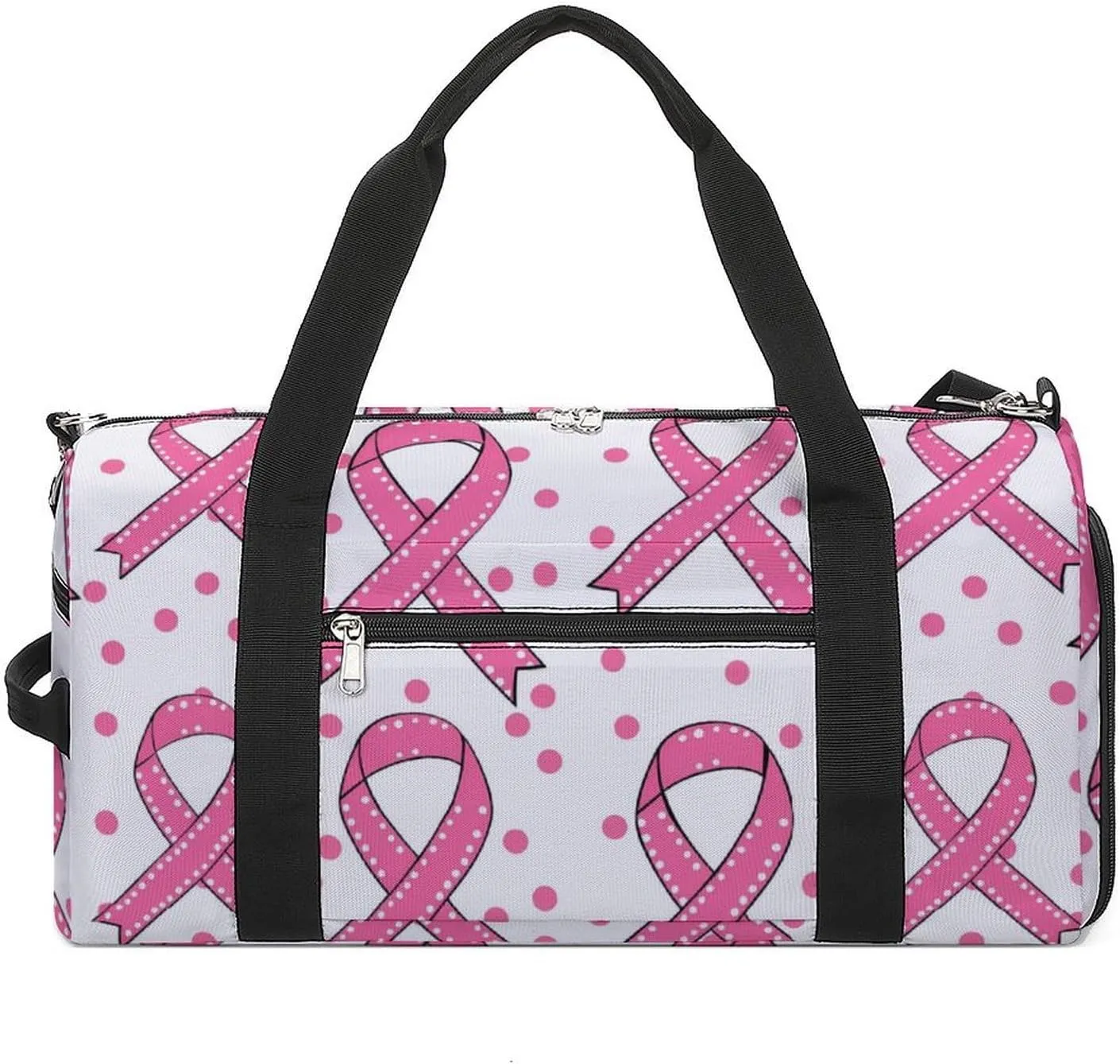 Breast Cancer Ribbon Gym Bag for Men Women Lightweight Duffel Bag Sports Workout Bag for Travel Yoga