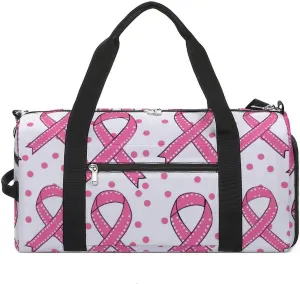 Breast Cancer Ribbon Gym Bag for Men Women Lightweight Duffel Bag Sports Workout Bag for Travel Yoga