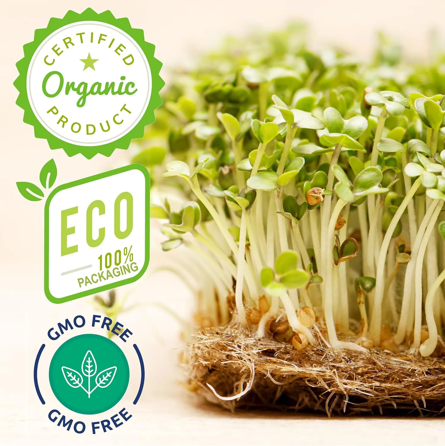 Broccoli Sprouting & Microgreens Seeds -1lb - Organic, Non-GMO, Heirloom Sprout Seeds Kit, Food Grade Colorful Container with Lid for Easier Scooping & Keeping Fresher.