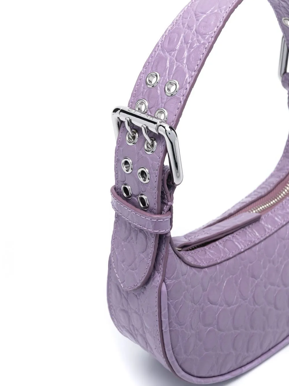 By Far Pre Mini Soho Croco Embossed Leather Shoulder Bag