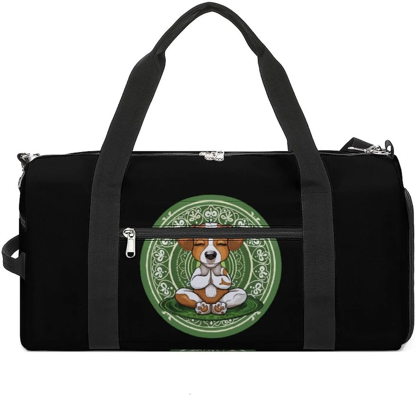 Calm Meditating Puppy Dog Yoga Mandala Gym Bag for Men Women Lightweight Duffel Bag Sports Workout Bag for Travel Yoga
