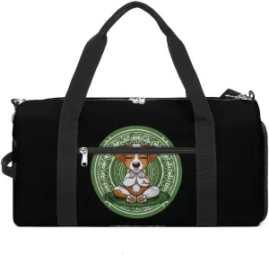 Calm Meditating Puppy Dog Yoga Mandala Gym Bag for Men Women Lightweight Duffel Bag Sports Workout Bag for Travel Yoga