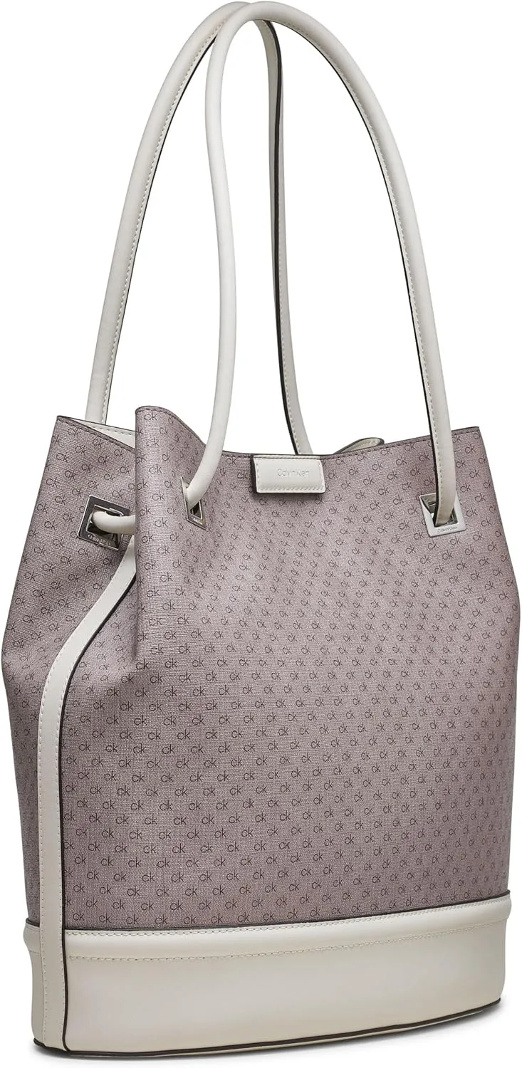 Calvin Klein Ash Tote Bag – North/South, Vegan Leather, 2 Pockets