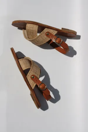 Camomille - Camel Sole - Slingback Cross Sandals