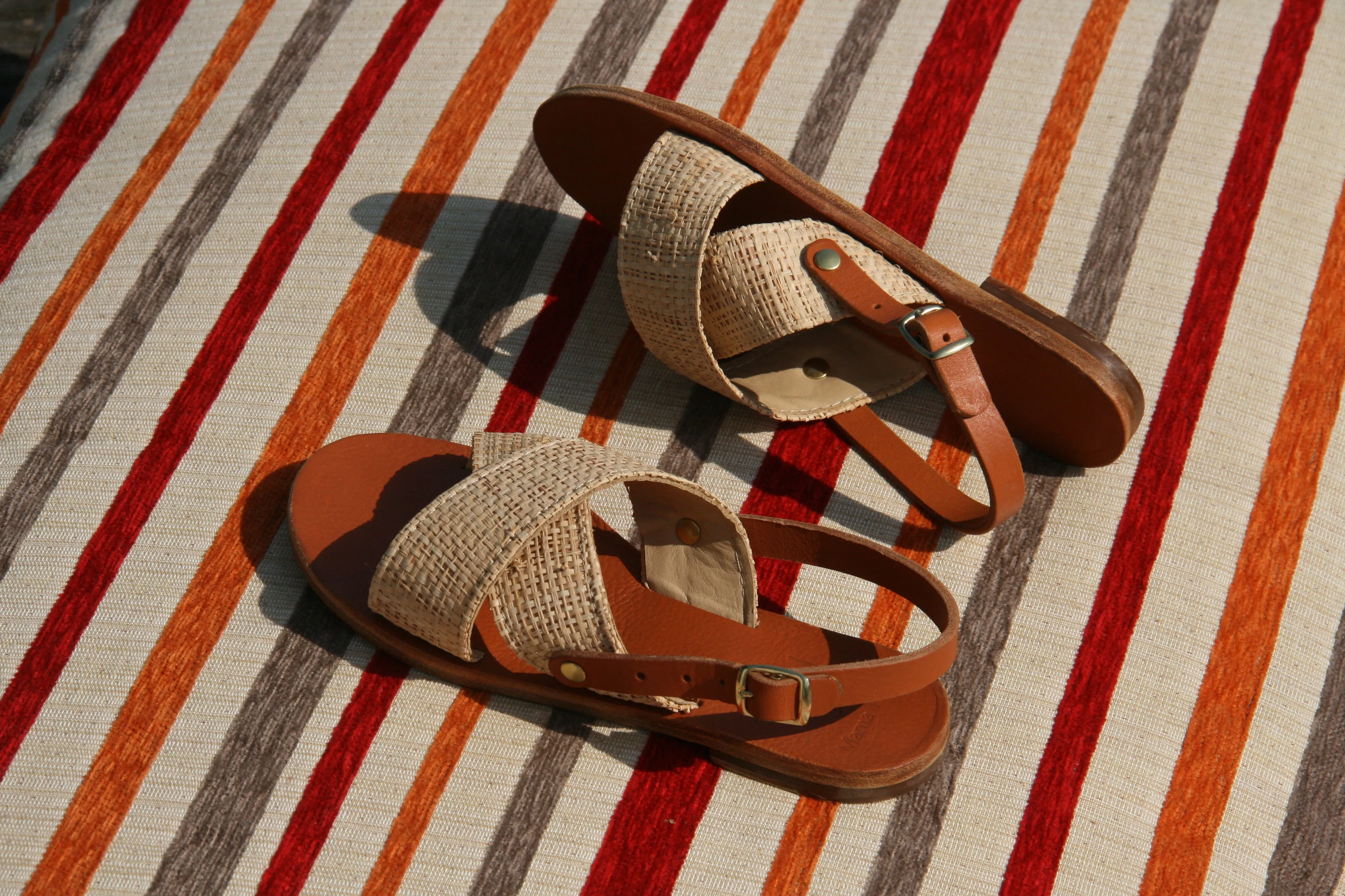 Camomille - Camel Sole - Slingback Cross Sandals
