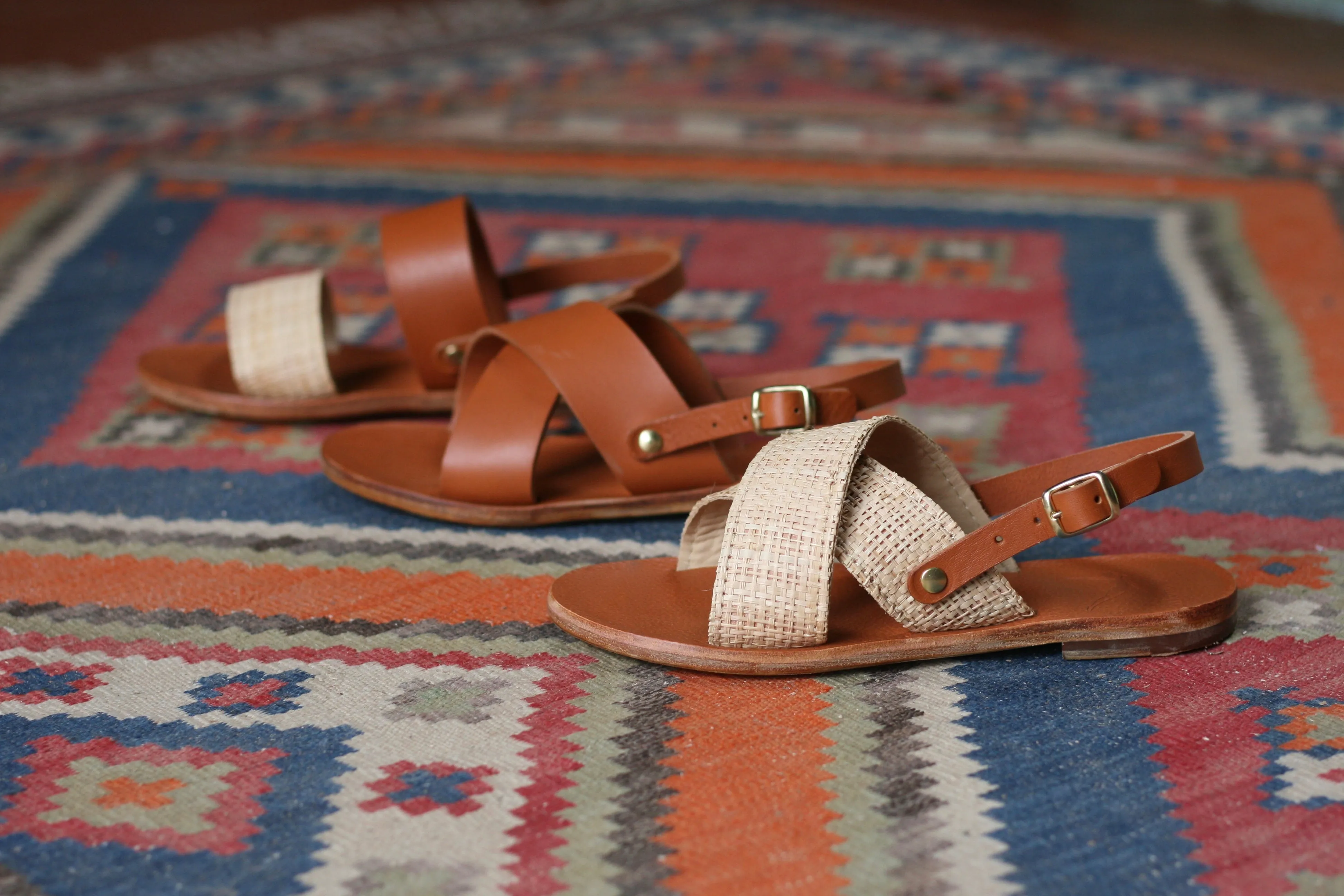 Camomille - Camel Sole - Slingback Cross Sandals